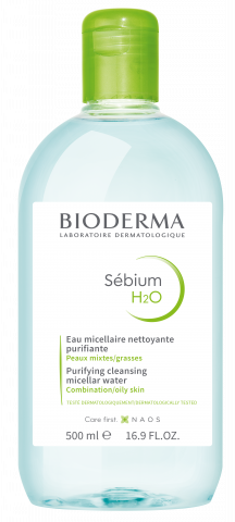 BIODERMA termékfotó, Sebium H2O 500ml, micellás víz aknéra hajlamos bőrre