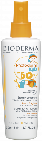 BIODERMA termékfotó, Photoderm KID Spray SPF 50+ 200ml, fényvédő gyerekeknek