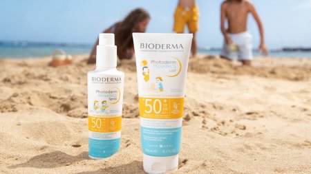 SPF50+ fényvédő hab és tej gyermekeknek 